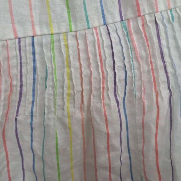 SWF S/W/F Linen Rainbow Candy Strip Tiered Ruffled Layered Skirt Size S - Picture 8 of 11